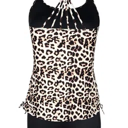 mycoco Plus Size Two Piece Tankini Swimsuit for Women Athletic Bathing Suits High Neck Tankini Top with Shorts image 5