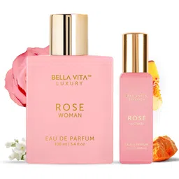 Bella Vita Luxury Rose Woman Eau De Parfum Rose Liquid Perfume For Women With Black Currant Vanilla Jasminefloral & Sweet Edp Long Lasting Fragrance Scent 100 Ml, 20 Ml image 2