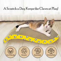 Furrlovers 2 in 1 Reversible Cat Scratcher with cat nip for Cats and Kittens, Pet Scratching Post, Cardboard Scratch Pad, Toys for Cats and Kittens (Wave) image 2