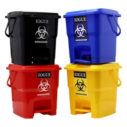 generic V.S Trader Modern Lightweight Dustbin for Home and Office 10Ltr, Red Black Yellow Blue pack Of 4 image 3