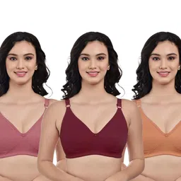 Women's Cotton Non Padded Wire Free Regular Bra (C-020_Multi-Coloured_40) image 1