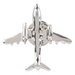 shining jewel - by shivansh Shining Jewel by Shivansh – Silver-Plated Brass Aeroplane Design Brooch for Men on Sherwanis, Suits, Jackets and Tuxedos (SJ_9074) image 1