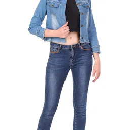 voxati Women Slim Fit Denim Jacket image 2