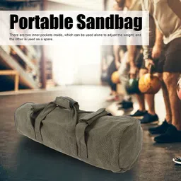 Generic Adjustable Sandbag, Made of Canvas Material Multi Purpose Sandbag Lightweight with Lightweight Sturdy and Durable for Fitness Training Item Storage, Etc.(Army Green) image 3