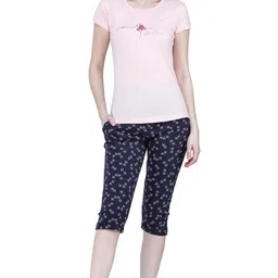 allure blue Women TOP & Capri Night Suit Set image 1