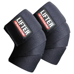 EasyHealth Knee Wraps for Squats Gym Knee Support for Weightlifting Cross Fit Training Knee Wrap for Deadlift Heavy Lifting 76 inches (1 Pair) (Black) image 1