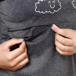 meerkat Women's Cotton All Over Print Maternity Night Suit set Pack of 1 image 5