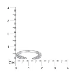 miss jo 92.5 Sterling Silver Pave Open Claw Ring, With Cubic Zirconia, Classics Collection, Gift for Women, BIS Hallmarked - Rhodium Finish image 5