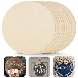 generic Nitishi Round Circle MDF Pine Wood 12 Inch MDF Boards for Art and Craft - 2.5mm Unfinished Round Wooden Slices for Resin Art, Lippan Art, Mandala Art,Pyrography, Painting, Plain Pine MDF Coasters (5) image 2
