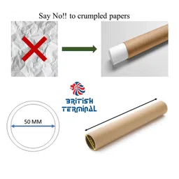 British Terminal Cardboard Mailing Tubes with Caps,rolled Art craft work Storage,protection,Shipping documents,maps,drawings,paintings,posters,packing,paper tube (Length: 12 inches (30 CM), 5 PCS) image 2