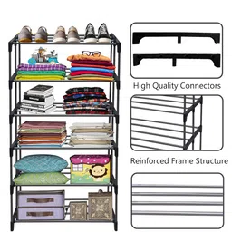 PHILOSHOP 6 Layer Black Metal Pipe & Plastic Connector Space-Saver Collapsible Wardrobe: Maximize Your Space with Style image 3