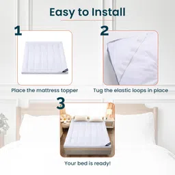 Kuber IndustriesMattress Topper/Padding|Mattress for Comfortable Sleep 6 x 6 Feet|WHITE image 4