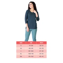 f a s o Faso Women's 3/4th Sleeve T-Shirt, Athleisure Wear, 100% Super Combed Cotton, Stretch Fabric, Round Neck, Soft & Breathable, Casual & Activewear image 3