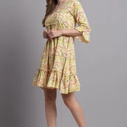 rajnandini Women's Pure Cambric Cotton Printed Mini Western Dress (Jopljpr307-P) image 2