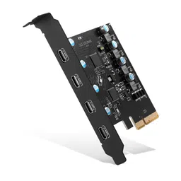 ulansen PCIe Gen3 x2 USB 3.2 / 3.1 Card ASM3124- PCI Express to 4-Port Type C HUB Internal Expansion Card Controller Adapter PCI Express Card Desktop PC Support Multiple INs image 1