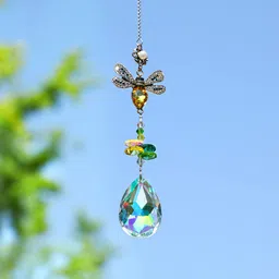 h&d hyaline & dora Crystal Sun Catcher Bee Prism Rhinestone Ornament Colorful Diamond Decor Prisms for Window Wall Home Wedding Hanging image 4