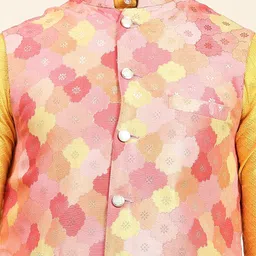 aany's culture Men's Ethnic Digital Floral Printed Nehru Jacket | Regular fit | Stylish Nehru Jacket | Premium Nehru Jacket For Men image 4