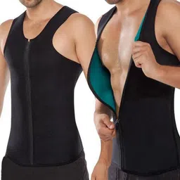 THE STYLE SUTRA® Mens Sauna Sweat Vest Abdomen Undershirts Sports Vest Men Waist Trainer Vest L image 2