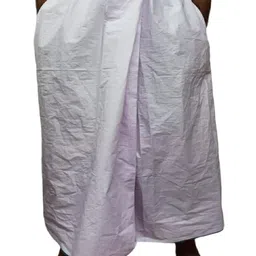 Sif Elastic Premium Cotton Lungis, Pack of 1, White-Color, 90% Cotton 10% Polyester, Hand Wash Only image 3