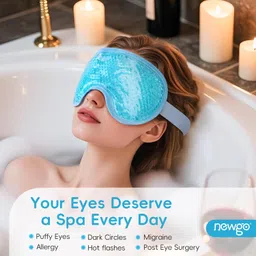 newgo Light Blue: Eye Mask Sleeping Reusable Gel Beads Eye Mask For Hot Cold Therapy, Pain Relief Mask And Eye Pillow For Puffy Eyes, Stress Relief, Migraine, Headache And Sinus Pain image 2