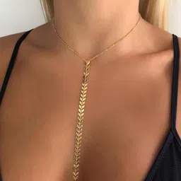 chirography 14K Gold Body Chain for Women - Layered Rhinestone Crossover Bikini Bra Body Jewelry | Adjustable Summer Beach Crystal Waist Chain image 4
