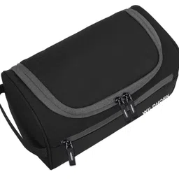 wildhorn Polyester Toiletry Bag For Men,Travel Toiletry Organizer Dopp Kit Water-Resistant Shaving Bag For Toiletries Accessories,Door Room Essentials (Black),15.24 Cm image 2