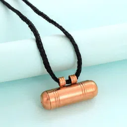 morir Copper Plain Tabeez/Tabiz/Taweez/Amulets Nazariya With Black Thread To Protect From Evil Eyes For Baby Kids Women Men Boys Girls (Cylinder Shape) image 4
