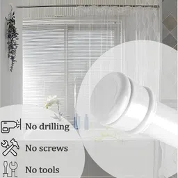 HomeCloud Shower Curtain Rod without Drilling "41inch to 70inch" Adjustable Iron Shower Rod, Expandable (No Tools Needed), Sturdy & Rust-Proof Curtain Rod, White | (White, Pack Of 1) image 4