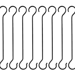 craftcastle Large S Hooks Black | Long S Hooks for Hanging Plant | Extension Hooks for Kitchenware, Utensils, Pergola, Closet, Flower Basket S Hook. (31 Cm, 8) image 1