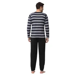 mack jonney Men Cotton Blend Relaxed Night Suit Co-Ord Set with Round Neck Full Sleeve T-Shirt and Track Pant-Vj-Mns-Ttp-Group27 image 4