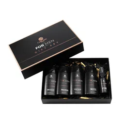 Carlton London Men Gift Set 5 - Facewash reduce dullness, Body Lotion long lasting moisture, Showergel super hydrating, Sunscreen spray UAV protection and Facescrub+mask Exfoliates dead skin, Cruelty free best for men and boys - 450ml image 1