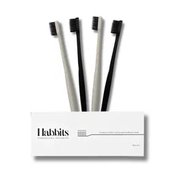 Habbits Natural Oral Care Bundle | Charcoal Mouthwash + Copper Tongue Cleaner + 4 Biodegradable Wheatstraw Toothbrushes | Vitamin Enriched & Fluoride Free | SLS Free & FDA Certified | Pack of 3 image 4