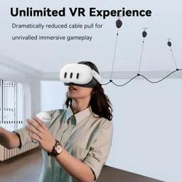 m amvr AMVR [Pro Version] VR Cable Management, 6 Packs Retractable Ceiling Pulley System for Oculus Quest/Quest 2/Rift/Rift S/Valve Index/HTC Vive/Vive Pro/HP Reverb G2/PSVR Link Cable (Black) image 3