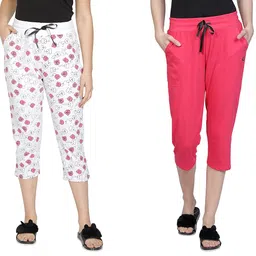 club a9 Womens Solid & Printed Cotton Capri image 1