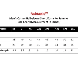 fashtastic Men's Cotton Halfsleeve Short Kurta for Summer image 5