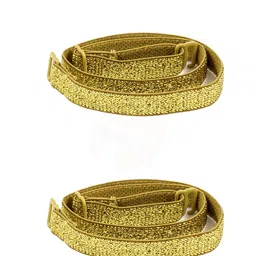 glus Women Spandex Metallic Color Shoulder Bra Straps,Size-Free standard, Gold,1 Pair image 2