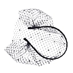 fashionmyday Fashion My Day® Fascinator Mesh Face Veil Party Headdress Tea Birdcage Veil Elegant for Girl Black | Hair Accessories image 1