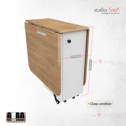 Studio Kook Abba Engineered Wood 6 Seater Folding Dining Table (White) - 29.13 X 58.26 X 29.5 Inch image 4