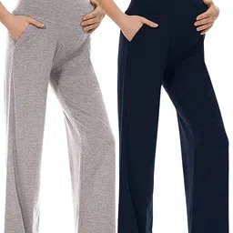 litelooks clothing Litelooks Women's Maternity Leggings with Pockets – Comfortable, Seam-Free, High Waist Support and Stretchable Pants for Pre & Post Pregnancy - Pack of 2 image 1