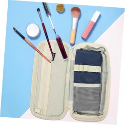 SGMVK Canvas Big Capacity Pencil Pen Case Large Storage Capacity Bag Pouch Holder Case Stationery Bag For Students College School Office Aesthetic Pencil Case for Students College School Office (BLUE) image 4