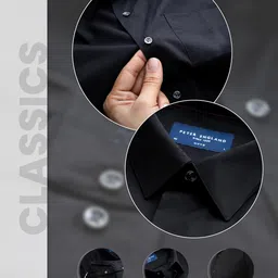 peter england Men's Cotton Solid Slim Fit Shirt image 4