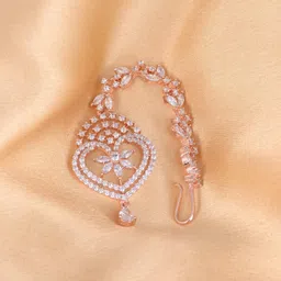 saraf rs jewellery Heart-shaped Maang Tikka Handcrafted & Designer AD studded For Women & Girls image 5