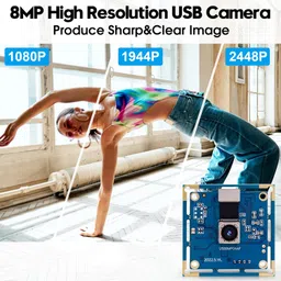IEights Webcamera_USB 8mp USB Camera Module Autofocus Lightburn Camera for Laser Engraver Mini 4K PC Camera for Computer Laptop AF USB Security Camera IMX179 Webcam Board for Raspberry Pi Jetson Nano image 5