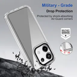 amazon basics Back Case Cover for Mi Redmi Note 13 Pro 5G (TPU + PC_Transparent) image 3