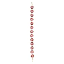 i jewels Gold Plated Traditional Floral Kundan Pearl Studded Rajasthani Sheeshphool Matha Patti/Sheeshpatti for Women/Girls image 3