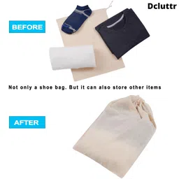dcluttr Shoe Bag for Travel - 12 Pack Shoe Cover for Storage, Washable & Reusable, Odour Resistant Shoe Storage Bags with Sturdy Drawstring Design for Shoes, Toiletries, Toys & More image 5