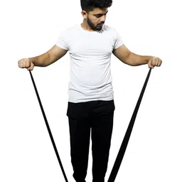 EasyHealth Resistance Exercise Band for Training Home Workout | Yoga Band Latex-Free, Anti-Allergic & Tear-Resistant Band for Exercise, Stretching & Physiotherapy, Made in India 5ft x 5 inch (Black) image 3