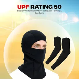 autofy Pro-Fit Arm Sleeves (240 GSM) & Cool-Max Balaclava (240 GSM) Combo – Sweat Absorb Compression Arm Sleeves for Men Women, Balaclava Ideal for Any Outdoor Use (1 x Pair Sleeves; 1 x Balaclava) image 5