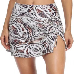 alove Split Swim Skirt for Women High Waisted Swim Bottoms Leopard Swim Dress L image 1