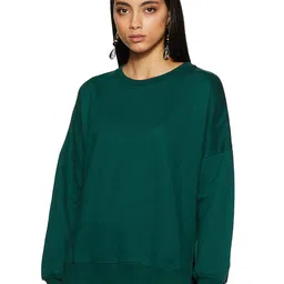 amazon brand - symbol Women's Cotton Blend Crew Neck Sweatshirt image 1